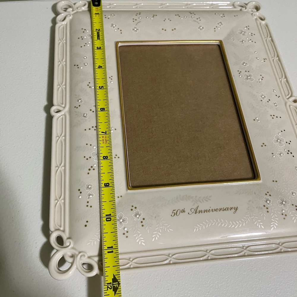 Lenox Wedding Promises 50th Anniversary Picture Frame 12x10 and displays 5x7 - Picture 8 of 8